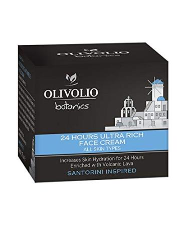 Olivolio botanics 24 Hour Ultra Rich Face Cream with Volcanic Lava Hyaluronic Acid & Q10 - No Mineral Oil or Parabens