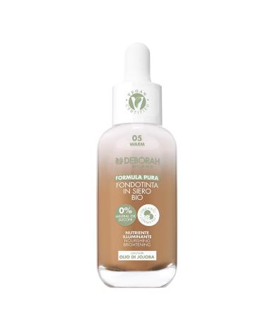 DEBORAH Deborah Milan - Pure Formula Organic Serum Foundation No. 05 Warm with a blend of organic oils SPF 20 fluid and lightweight texture for an even complexion and a no-makeup effect