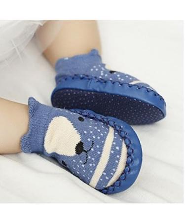 XM-Amigo Baby Boys Girls Indoor Slippers Anti-Slip Socks Shoes 0-6 Months Blue Set01 - 4 Pairs - Buy Online on GoSupps.com