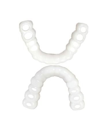 Xiaocui provisional dentures 18PCs cosmetic dentistry snap on instant perfect smile for the denture with veneer to gain a replacement of missing teeth (white)