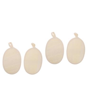 FRCOLOR 4 Pcs Loofah Bath Ball Hand Scrubber Shower Sponge Body Scrub Mitt Exfoliating Skin Foaming Bath Hand Tools Body Cleaning For Men White Natural Cotton Bath Products Man