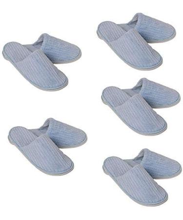 High-Quality Disposable Guest Slippers - 5 Pairs Anti-Slip Coral Fleece - Universal Size for Hotels & Parties - Blue (EU 40/41) - Buy Online on GoSupps.com