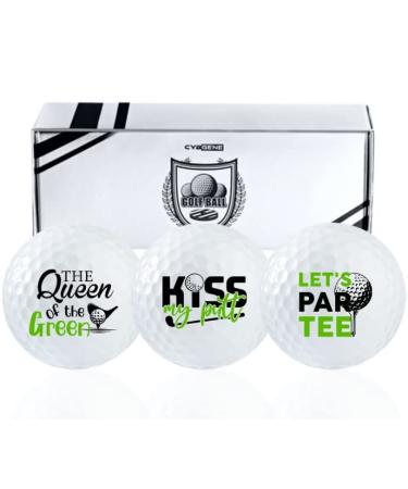 CybGene Funny Golf Gifts Set for Men & Women, Golf Balls Set for Golf Lovers, Perfect for Golf Lovers The Queen of The Green