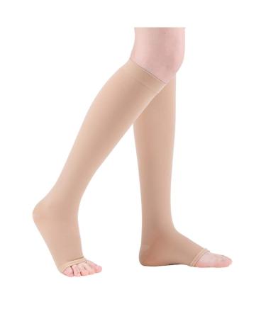 Breathable varicose vein compression stockings-graded athletic fit for ongoing compression socks nurses Open toe compression calf socks to improve edema