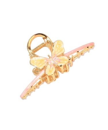Butterfly Metal Hair Clips-Large Metal Hair Claw Clips Nonslip hair clamps  Perfect Jaw hair clamps for Women and Thinner  Thick hair styling Strong Hold Hair Fashion Hair Accessories christmas gifts for women Pink