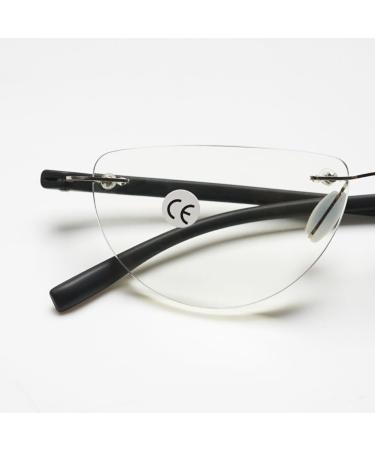 Vevesmundo Crescent Glasses for Women - Blue Light Filter Floral Halfbrand Reading Glasses +1.0 to +4.0 - Stylish Purple 3.5 Diopter Visual Aid - Buy Online on GoSupps.com