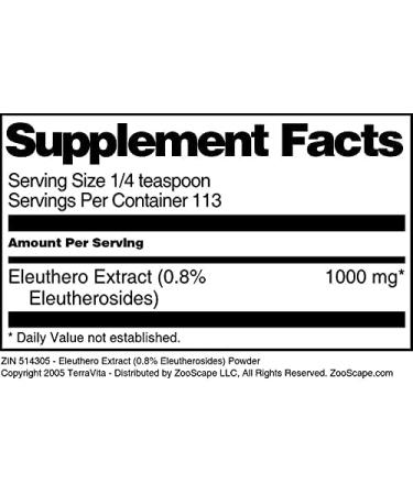 Eleuthero Extract (0.8% Eleutherosides) Powder (4 oz ZIN: 514305) - 3 Pack - Buy Online on GoSupps.com