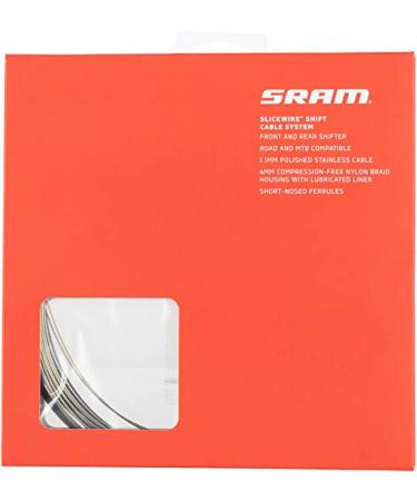 SRAM SlickWire Shift Cable and Housing Kit - Road/MTB, 4mm, Nylon Braided, Black