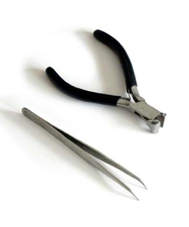 Small mosaic pliers + tweezers