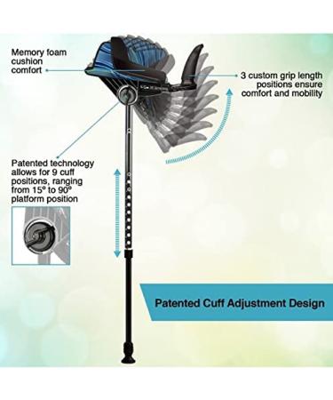 smartCRUTCH Ergonomic Custom Forearm Crutches for Adults - Adjustable with Rotating Forearm, Multiple Colors - Heights 4'11 to 6'7 - 250 lbs - Galaxy Design - Buy Online on GoSupps.com