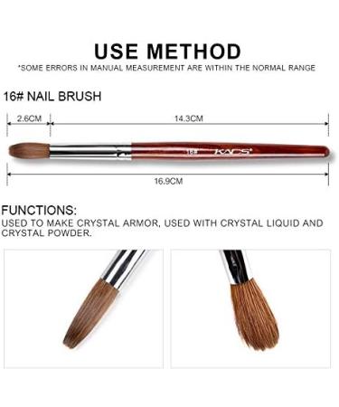 Alexnailart Kolinsky Sable Hair Nail Brush Red Wooden Pen UV Gel Manicure Tool (16#) - Buy Online on GoSupps.com