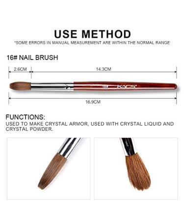 KADS Kolinsky Sable Acrylic Nail Art Brush Red Wood Pen - Manicure Tool (16) - Buy Online on GoSupps.com