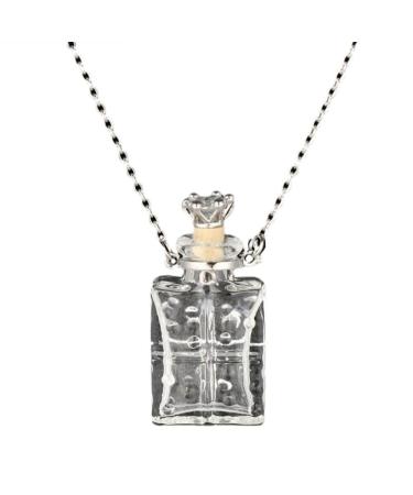 Lodmloer Memorial Sacific Hall chain clear crown stopper ball heart glass mini-glass necklace to open fire burial souvenir memory jewelry urn lanugo necklace with essential oils 6 60cm