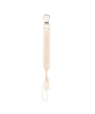 Zoomy vintage braided cotton pacifier chain pacifier clips baby pacifier holder belts for boys and girls modern unisex - beige -09