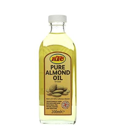 KTC Sweet Almond Refined Oil 200ml Jar - Edible Hair Skin Moisturiser & Conditioner