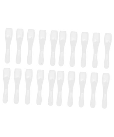 Beaupretty 200 StK cosmetic scoop make-up application applicators hair removal scraps cosmetic ergonomic spatula face cream mask spoon metal white form small spoon