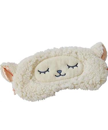 EleCharm Lamb Wool Animal Sleeping Mask Plush Eye Mask Cover Blindfold for Kids Girls Party Travel (1piece Sheep)