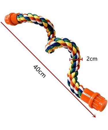 Yunmoxiao Pet Bird Parrot Colorful Cotton Standing Rope Perch Bird Climbing Parrot Stand Toys Bird Perch- Cage Rope for Parrot/Parakeet/Cockatiel Bungee Toys 40CM (16 Inch) - Buy Online on GoSupps.com