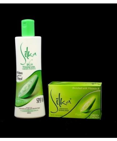 Silka Green Papaya Skin Whitening set (lotion & soap) by Silka