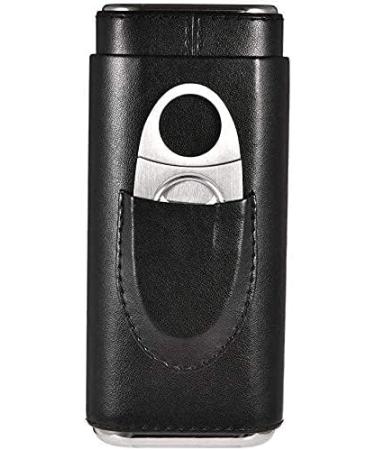 Humidor Holder Cigar Bags Metal Surface Superior Leather with Cutter Two-end 3 Tube Cigar - Buy Online on GoSupps.com