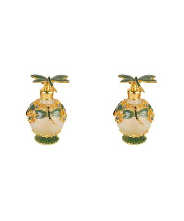 BOKIOESDE 2 Set of Dragonfly Perfume Bottle Refillable And Eco-friendly Elegant And Beautiful Gifts Decorative Perfume Bottle Easy To Clean green green 2Set
