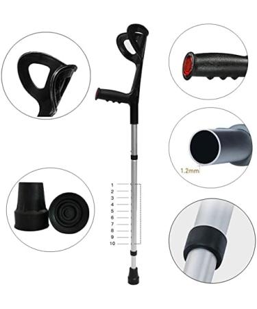 Adjustable Crutches for Adults Folding Forearm Crutches Lightweight Aluminum Crutches for Height 140-190cm (1unit) - Buy Online on GoSupps.com