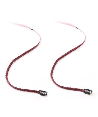 Clip-In Hair Extension Braids Dreadlocks Hair Extensions Clip In Box Braids (Burgundy Pink - 1 Braid On A Clip)