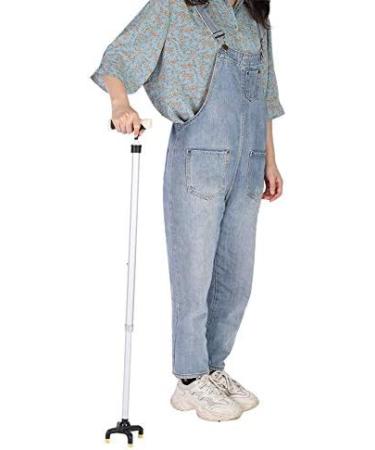 SilteD SilteD Walking Cane Lightweight Stretchable Adjustable Anti-Slip Height Hand Walking Stick Aluminum Alloy Elderly Four-Legged Walking Crutches - Buy Online on GoSupps.com