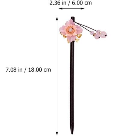 minkissy Imitation Flower Glass Hairpin Chinese Hair Chopsticks Vintage Hair Stick Asian Hair Sticks Hair Accessories Vintage Hair Clips Woman Wooden Pink Tang Suit Decorations - Buy Online on GoSupps.com