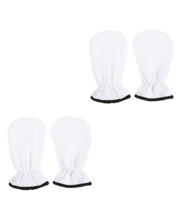 Beaupretty 2 Pairs Maintenance Essential Oil Gloves Hand Wax Gloves Paraffin Wax parrafin Wax spa moisturizing Gloves Paraffin Bath Bags Bath Shower Gloves Care Bag Polyester Manual White