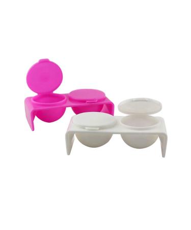 JIHUOO 4 Pieces Plastic Dappen Dish for Nail Art Dappen Cup with Lid for Mixing Acrylic Powder Liquid