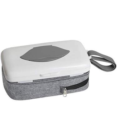 Baby Wipes Dispenser with Diaper Pouch 2 in 1 Portable Travel Clutch with Strap for Carrying Diapers and Wipes On The Go Grey Melange