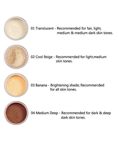 Meifen Setting Powder 2 Pcs - Control Oil, Brighten Skin, Cover Blemishes, Whitening Face Loose Powder (01 Translucent & 02 Cool Beige) - Buy Online on GoSupps.com