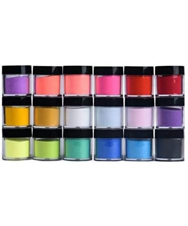 18 Colors Acrylic Nail Art Tips UV Gel Powder Dust Design Decoration 3D DIY Decoration Set - Buy Online on GoSupps.com