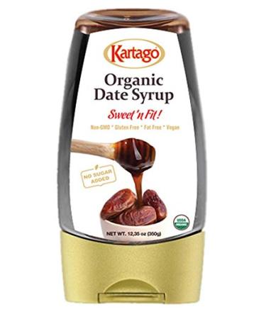 Date Syrup - Organic Date Syrup - Vegan Kosher Gluten Free No Added Sugar - Healthy Natural Sweetener from Kartago - 12.35 oz Bottle (1-Pack)