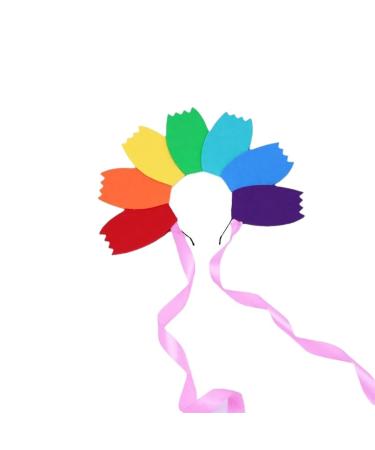 TQUXNGA Long Ribbon Rainbow Color Hairband Music Concerts Mardi Headband for Teens Adult Party Performances Hair Supplies