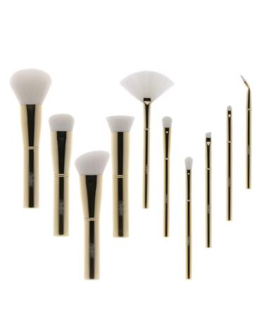 10-Piece Gold Makeup Brush Set - Foundation & Eyebrow Brushes for Flawless Application | International Shipping Available - Buy Online on GoSupps.com