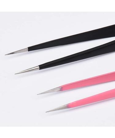 Nail Tweezers Double Sided Nail Art Sticker Silicone Press Rhinestone Picker Nippers Black - Buy Online on GoSupps.com