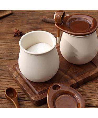 WALFREW Spice jars set of matte ceramic seasoning jar 2 pack suitable for home decoration and storing various spices in the kitchen. Size: 10.5 cm x 10 cm. - Buy Online on GoSupps.com