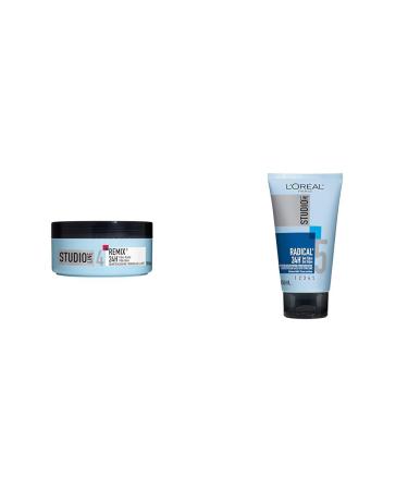 L Or al Paris Studio Line 24H Remix Paste Extra Strong Hold Matt Finish 150ml & L'Oreal Paris Studio Line Special FX Extra Strong Hold Radical Gel Packaging May Vary 150ml
