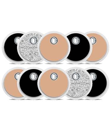 FreeStyle Libre 3 Sensor Sticker - Set of 10 "Black & White" - Stickers for sensors | Diasticker