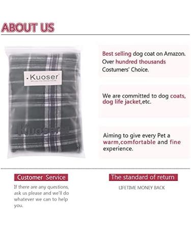 Kuoser Reversible Waterproof Dog Winter Coat - British Style Plaid, Warm & Cozy Jacket for Small Medium Large Dogs (Medium, Green) - Buy Online on GoSupps.com