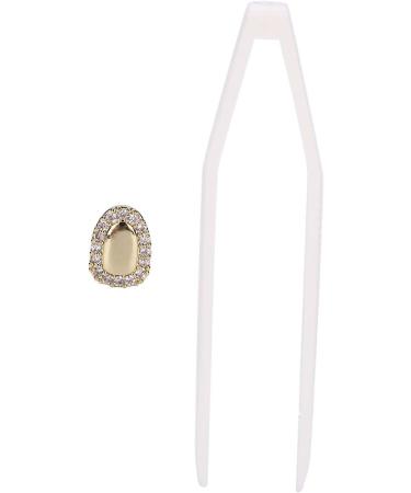 Shiny Hip-Hop Grill Cap - Single Tooth Decoration for Halloween & Shows | Diamond Gold Color Platter - Buy Online on GoSupps.com