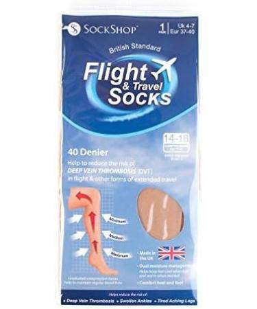 Compression Travel Socks for Men & Women | Supportive DVT Flight Socks - 40 Denier Black & Nature - Buy Online on GoSupps.com