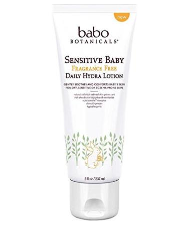 Babo Naturals Sensitive Baby Fragrance Free Daily Hydra Lotion 8 fl. oz. Pack of 2 - With Safflower Seed Oil, Sunflower, Oat, Calendula, Shea Butter, Chamomile, Kudzu, Jojoba, and Watercress - Gentle Moisturizing Formula - Buy Online on GoSupps.com