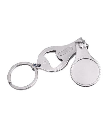 Dajidafu Carbon Steel Nail Clippers 3 in 1 Multifunctional Washable Round Foldable Fingernail Pedicure Manicure Tool Bottle Opener