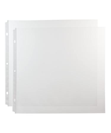 50-Pack 12x12 Scrapbook Refill Pages Protective Sleeves Page Protectors for Memory Books Hole Punched Durable Plastic Material (Clear 0.16 mm Thick) Bulk Pack
