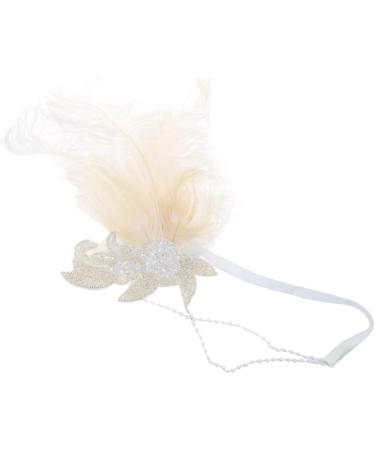 Feather Headband Lady Head-Chain Handmade Hair Headwear for Women Party Headpiece Roaring 1920s Art - Buy Online on GoSupps.com