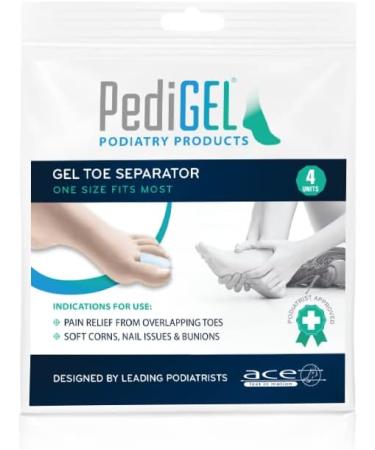 PediGel Toe Separator for Overlapping Toes - 4 Units - Medically Approved Polymer Gel - Universal Fit - Buy Online on GoSupps.com