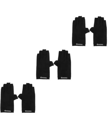 Kisangel 3 Pairs Uv Gloves Uv Protection Manicure Gloves Gel Manicure Gloves Manicure Gloves Uv Protection Nail Art Fingerless Gloves Nail Gel Uv Nail Gloves Fabric Women's Anti-uv Dryer